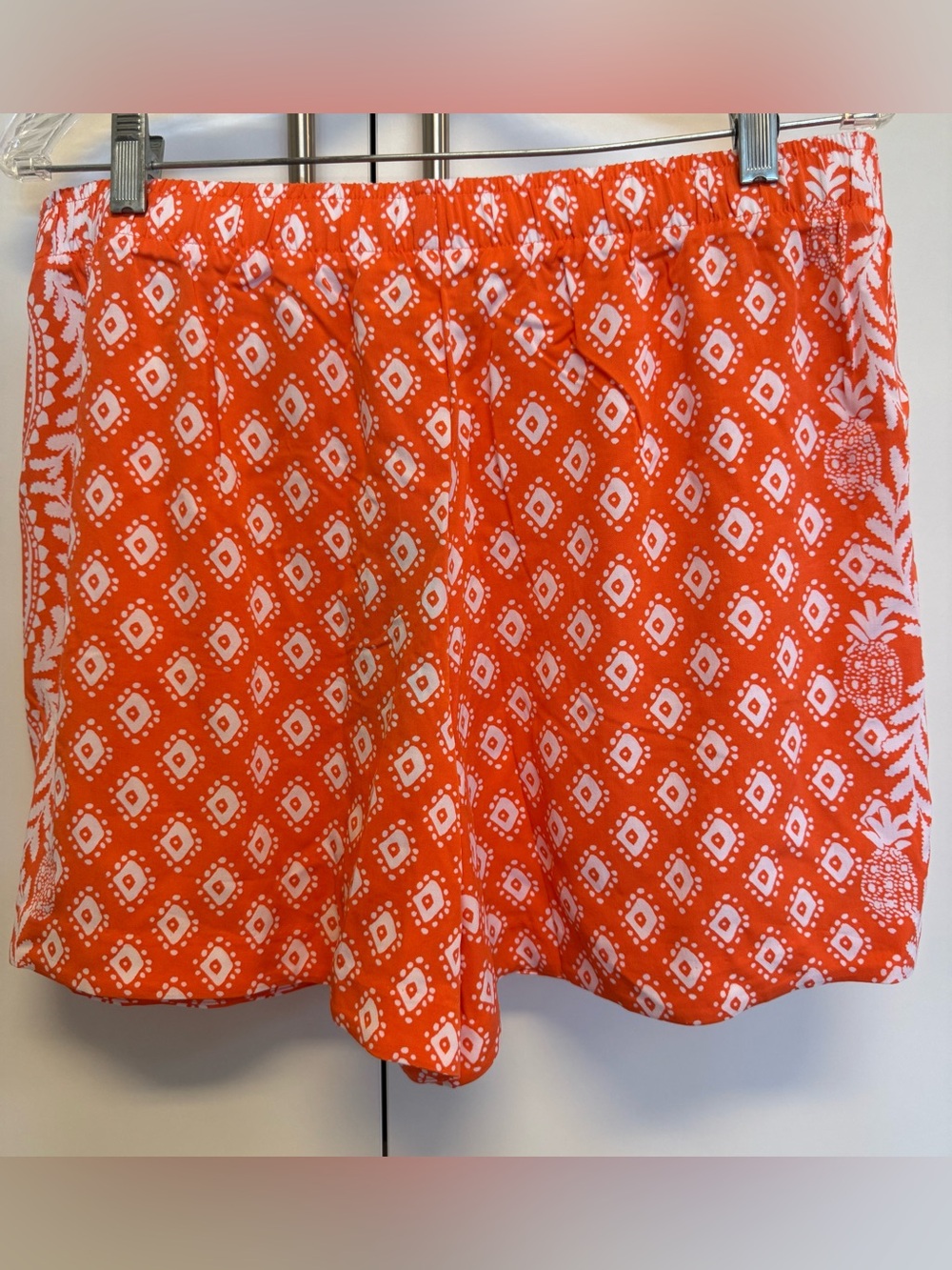 Lilly Pulitzer Croix Shorts L NWT Orange Print Drawstring Waist - Picture 2 of 7
